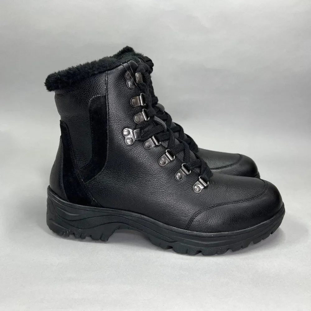 Tundra Lucania Boots Women's‎ Size 10 Black Leather Waterproof Lace Up Combat